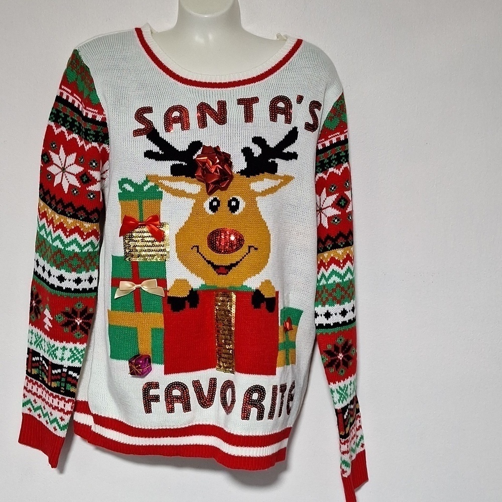No Boundaries Christmas Sweater Rudolph Ugly Sweater